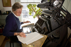 operating the press