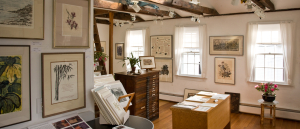 Wood block prints in the gallery