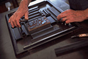 locking type and block printing press