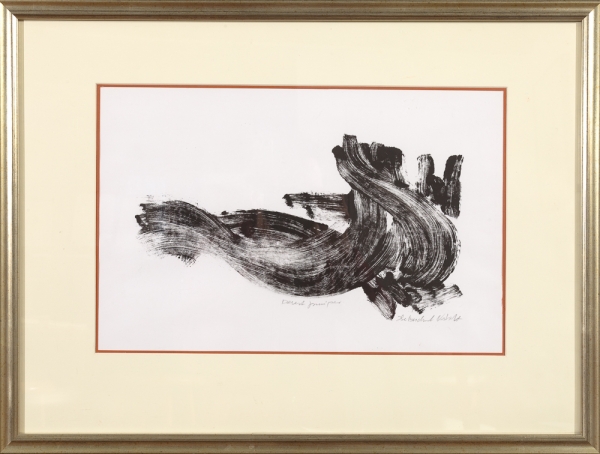 Desert Juniper, monoprint by Ilse Buchert Nesbitt, framed