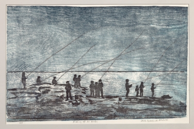unframed print "Fishing off the Rocks" by Ilse Buchert Nesbitt