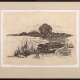 framed woodcut print "Lakeside Rest" by Ilse Buchert Nesbitt