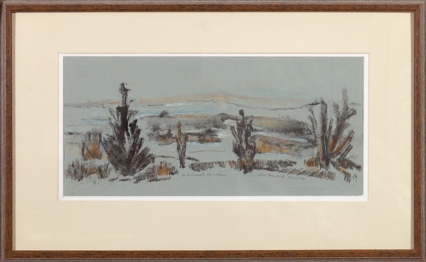 Framed monoprint "Sakonnet Marshes" by Ilse Buchert Nesbitt