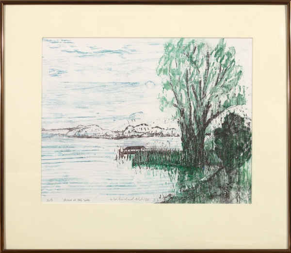 Framed print "Willow on the Lake" by Ilse Buchert Nesbitt