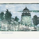 Castle Hill Light Notecard - woodcut by Ilse Buchert Nesbitt