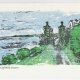 Cliff Walk Notecard - woodcut by Ilse Buchert Nesbitt