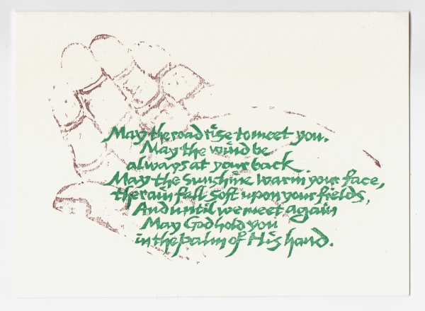 Irish Blessing notecard - woodcut by Ilse Buchert Nesbitt