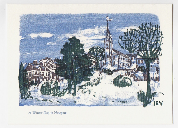 Queen Anne Square notecard - woodcut by Ilse Buchert Nesbitt