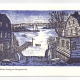 Winter Evening Over Bay Greeting Card, woodcut by Ilse Buchert Nesbitt